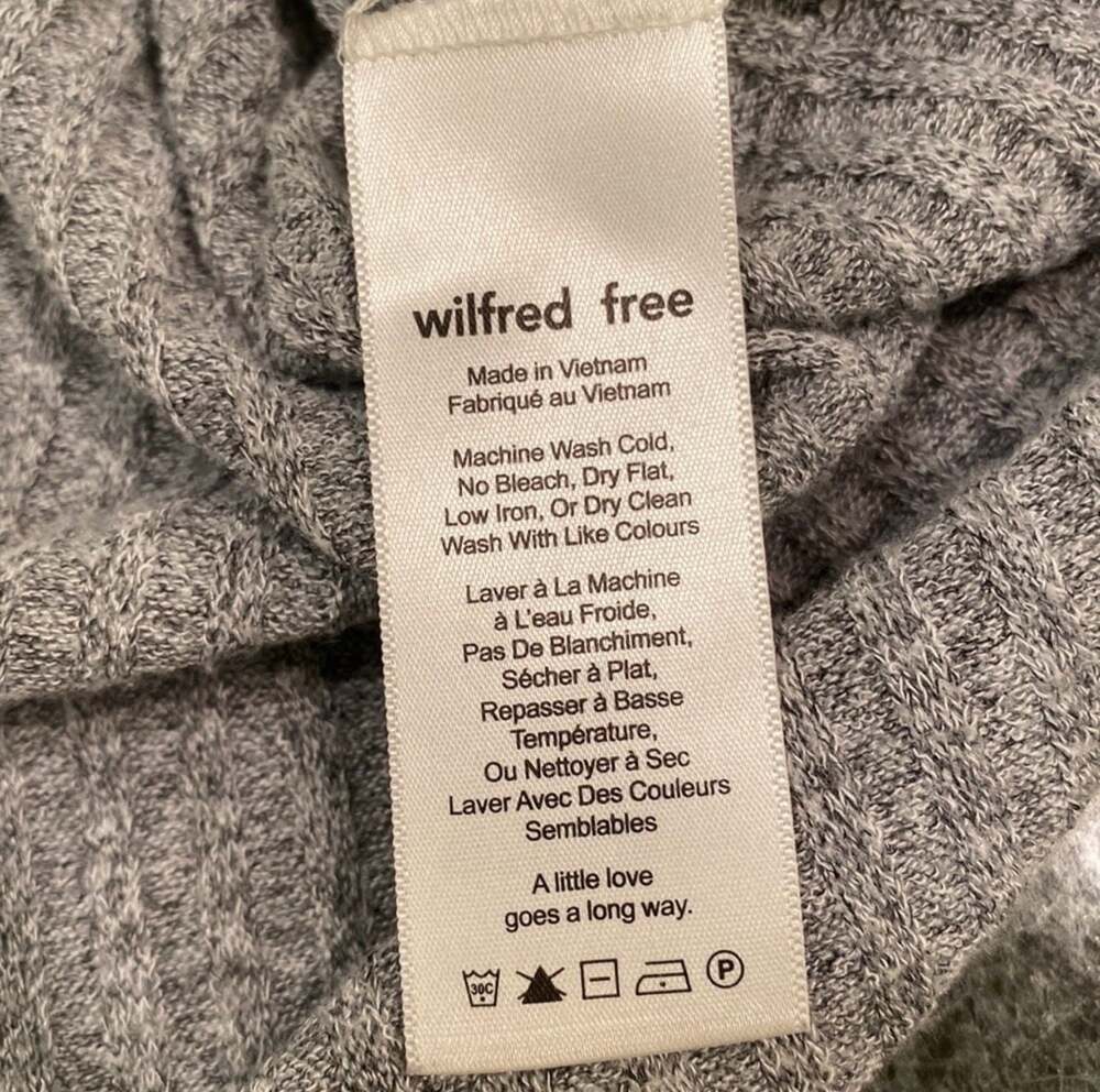 Wilfred Free Ribbed Long Sleeve Turtleneck Sweater Dress Gray Medium - Picture 9 of 9